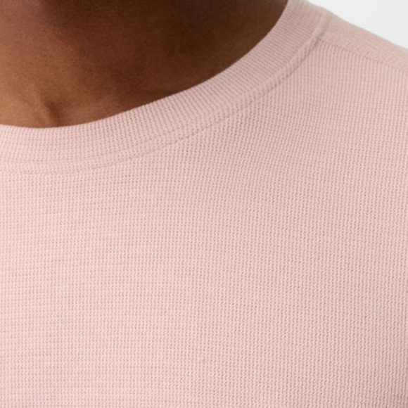 BERSHKA mens pink loose fit tshirt ribbed - Picture 2 of 9